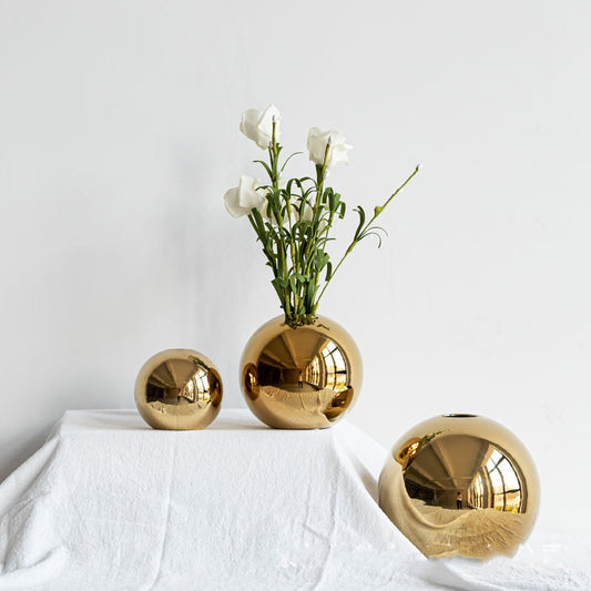 Electroplated Ceramic Gold Vase Decor