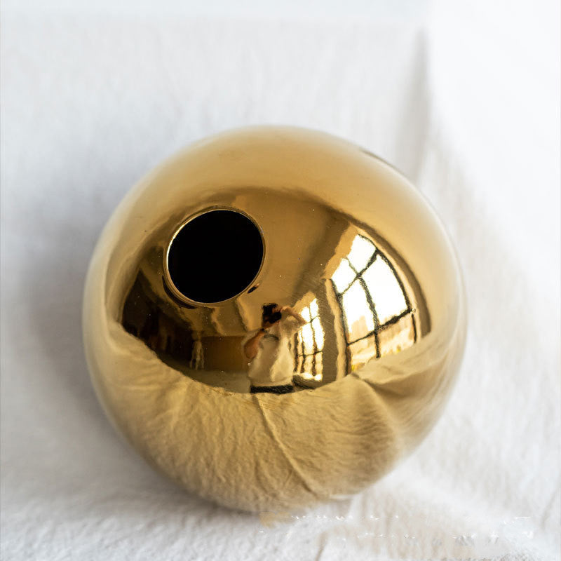 Electroplated Ceramic Gold Vase Decor