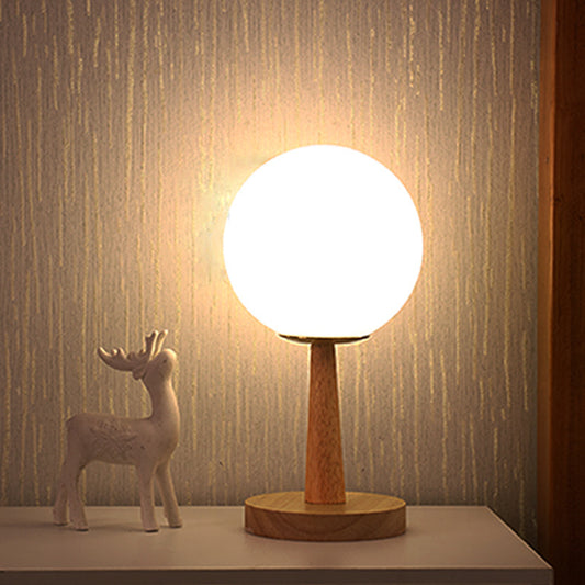 Sphere wooden aesthetic Nightstand Lamp
