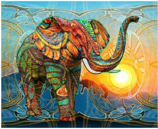 Full Square Diamond 5D DIY Diamond Painting Colorful Elephant  Embroidery Cross Crystal Mosaic Painting Painting Decor Gift